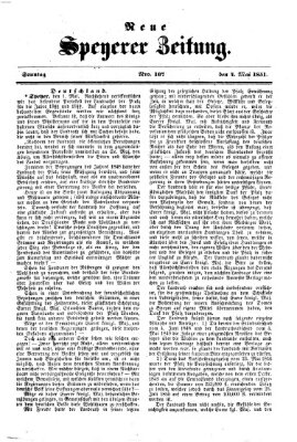 Neue Speyerer Zeitung Sonntag 4. Mai 1851