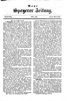 Neue Speyerer Zeitung Donnerstag 8. Mai 1851