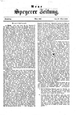 Neue Speyerer Zeitung Samstag 17. Mai 1851