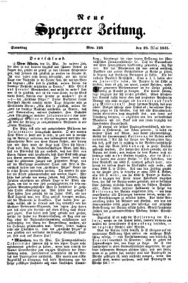 Neue Speyerer Zeitung Samstag 24. Mai 1851