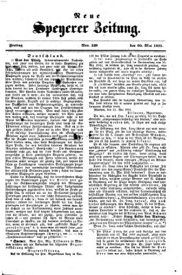 Neue Speyerer Zeitung Freitag 30. Mai 1851