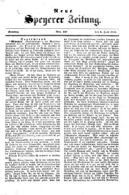 Neue Speyerer Zeitung Sonntag 8. Juni 1851