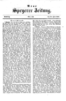 Neue Speyerer Zeitung Samstag 14. Juni 1851