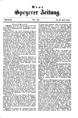 Neue Speyerer Zeitung Mittwoch 25. Juni 1851