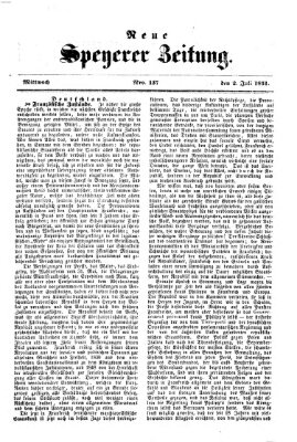 Neue Speyerer Zeitung Mittwoch 2. Juli 1851