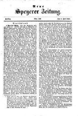 Neue Speyerer Zeitung Freitag 4. Juli 1851