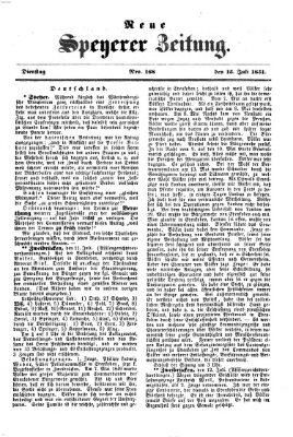 Neue Speyerer Zeitung Dienstag 15. Juli 1851