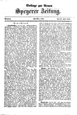 Neue Speyerer Zeitung Sonntag 27. Juli 1851