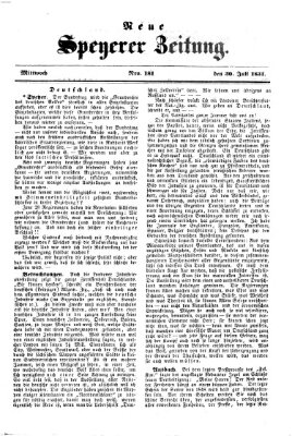 Neue Speyerer Zeitung Mittwoch 30. Juli 1851