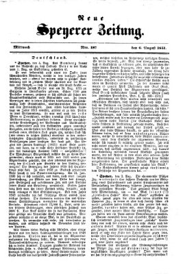 Neue Speyerer Zeitung Mittwoch 6. August 1851