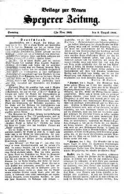 Neue Speyerer Zeitung Sonntag 3. August 1851