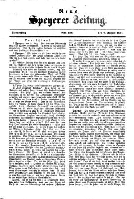 Neue Speyerer Zeitung Donnerstag 7. August 1851