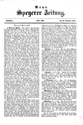 Neue Speyerer Zeitung Samstag 9. August 1851