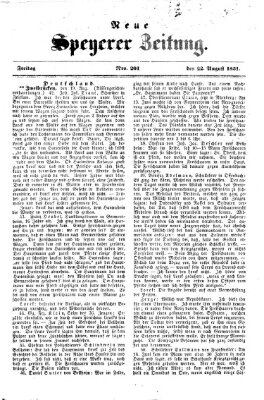 Neue Speyerer Zeitung Freitag 22. August 1851