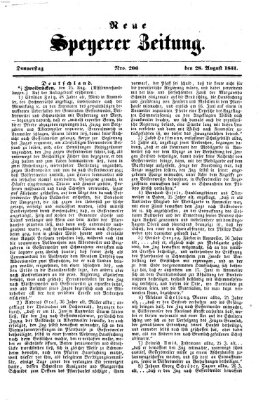 Neue Speyerer Zeitung Donnerstag 28. August 1851