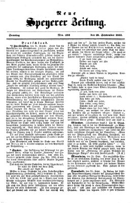 Neue Speyerer Zeitung Sonntag 28. September 1851