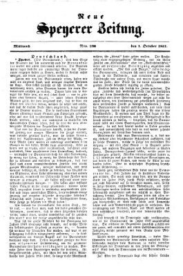 Neue Speyerer Zeitung Mittwoch 1. Oktober 1851