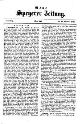 Neue Speyerer Zeitung Sonntag 12. Oktober 1851