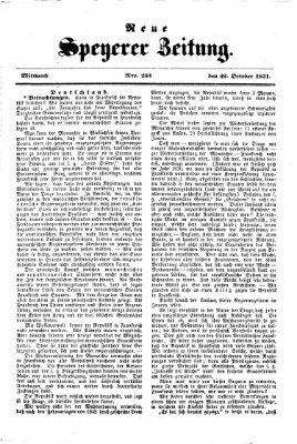 Neue Speyerer Zeitung Mittwoch 22. Oktober 1851