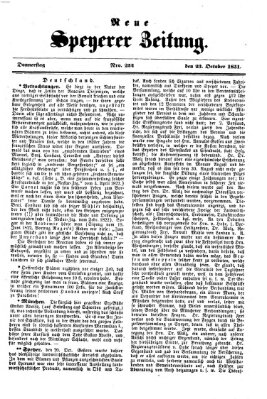 Neue Speyerer Zeitung Donnerstag 23. Oktober 1851