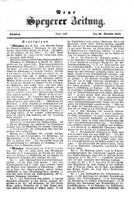 Neue Speyerer Zeitung Sonntag 26. Oktober 1851