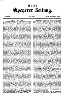 Neue Speyerer Zeitung Sonntag 2. November 1851