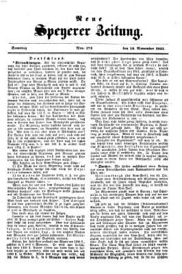 Neue Speyerer Zeitung Samstag 15. November 1851