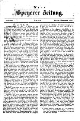 Neue Speyerer Zeitung Mittwoch 19. November 1851