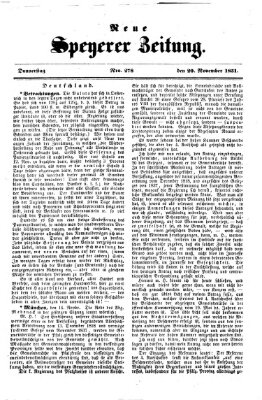 Neue Speyerer Zeitung Donnerstag 20. November 1851