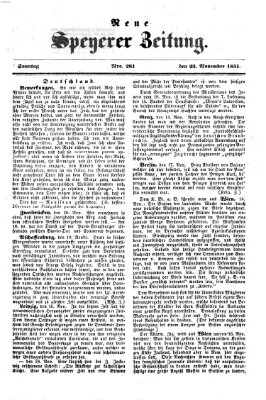 Neue Speyerer Zeitung Sonntag 23. November 1851