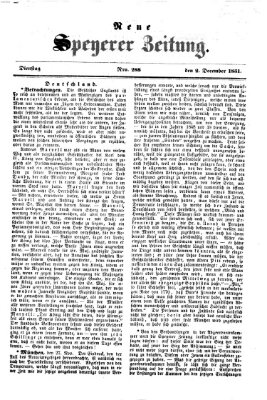 Neue Speyerer Zeitung Dienstag 2. Dezember 1851