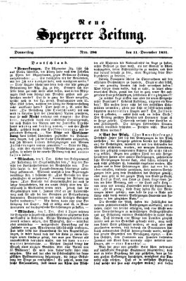 Neue Speyerer Zeitung Donnerstag 11. Dezember 1851