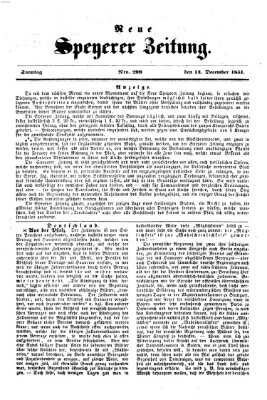 Neue Speyerer Zeitung Sonntag 14. Dezember 1851