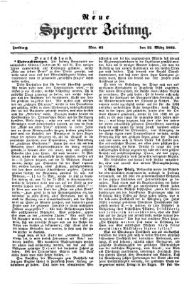 Neue Speyerer Zeitung Freitag 12. März 1852