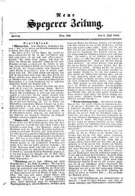 Neue Speyerer Zeitung Freitag 2. Juli 1852