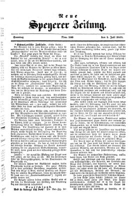 Neue Speyerer Zeitung Sonntag 4. Juli 1852