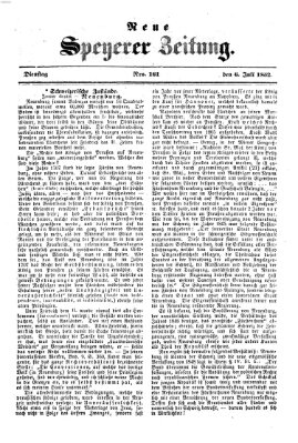 Neue Speyerer Zeitung Dienstag 6. Juli 1852