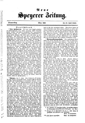 Neue Speyerer Zeitung Donnerstag 8. Juli 1852