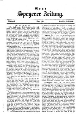 Neue Speyerer Zeitung Mittwoch 14. Juli 1852