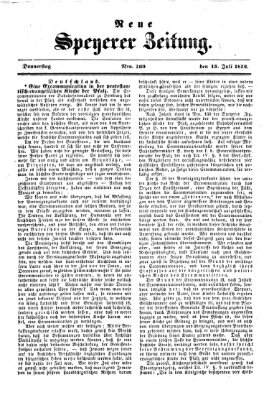 Neue Speyerer Zeitung Donnerstag 15. Juli 1852