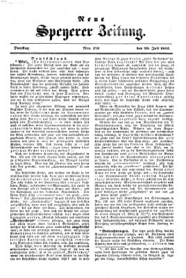 Neue Speyerer Zeitung Dienstag 20. Juli 1852