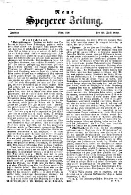 Neue Speyerer Zeitung Freitag 23. Juli 1852