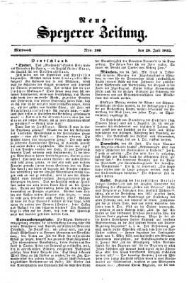 Neue Speyerer Zeitung Mittwoch 28. Juli 1852