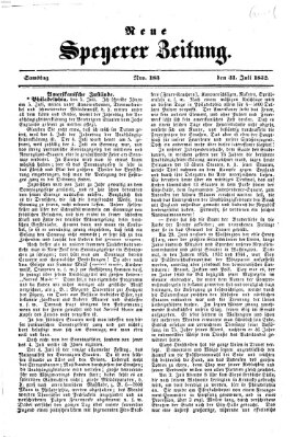 Neue Speyerer Zeitung Samstag 31. Juli 1852