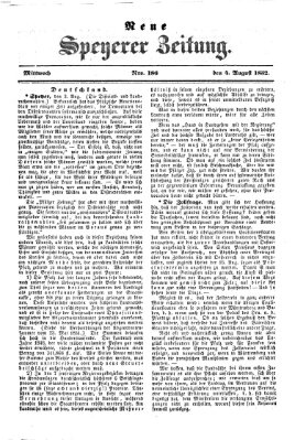 Neue Speyerer Zeitung Mittwoch 4. August 1852