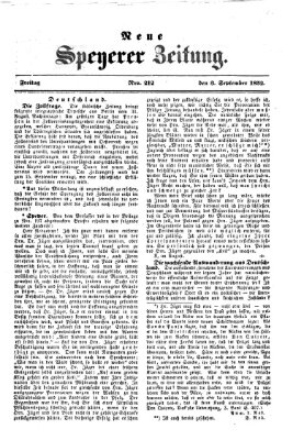 Neue Speyerer Zeitung Freitag 3. September 1852