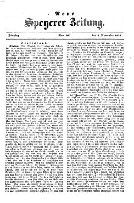 Neue Speyerer Zeitung Dienstag 2. November 1852