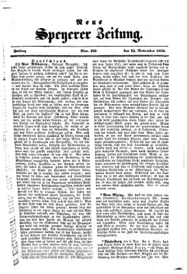 Neue Speyerer Zeitung Freitag 12. November 1852