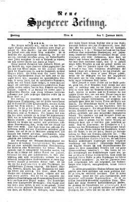 Neue Speyerer Zeitung Freitag 7. Januar 1853