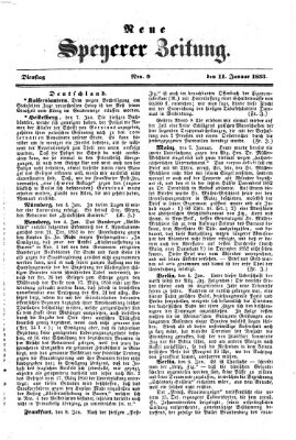 Neue Speyerer Zeitung Dienstag 11. Januar 1853